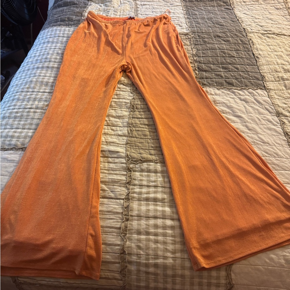 Vibrant Orange Flared Pants